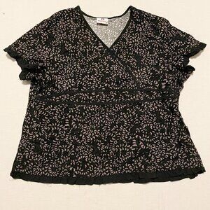 White Cross Scrub Top Womens Size XL Shirt